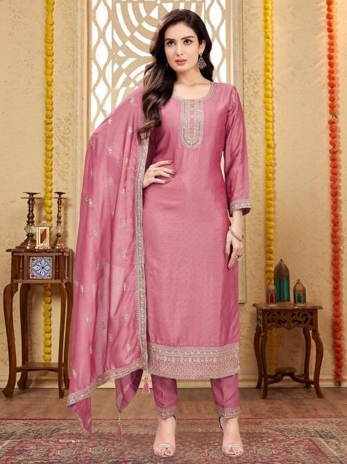 Shree Shanti Selection - Pink Straight Suit Set